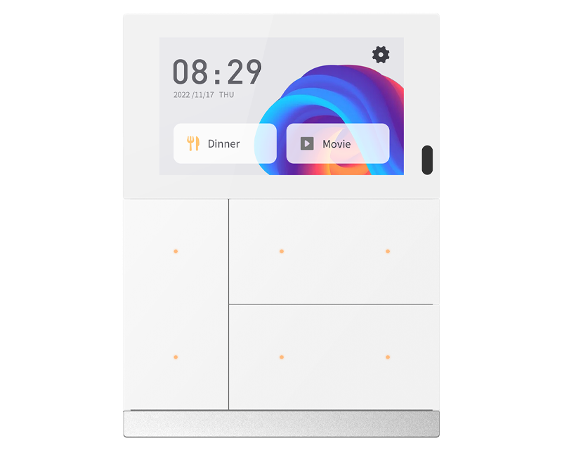 GVS KNX-Raumcontroller WALTZ TOUCH+ PAD | 4-fach, Aluminium | weiß